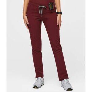FIGS Yola Scrub Pants Burgundy Womens Size XS Hospital Nurse Comfort Pants EUC